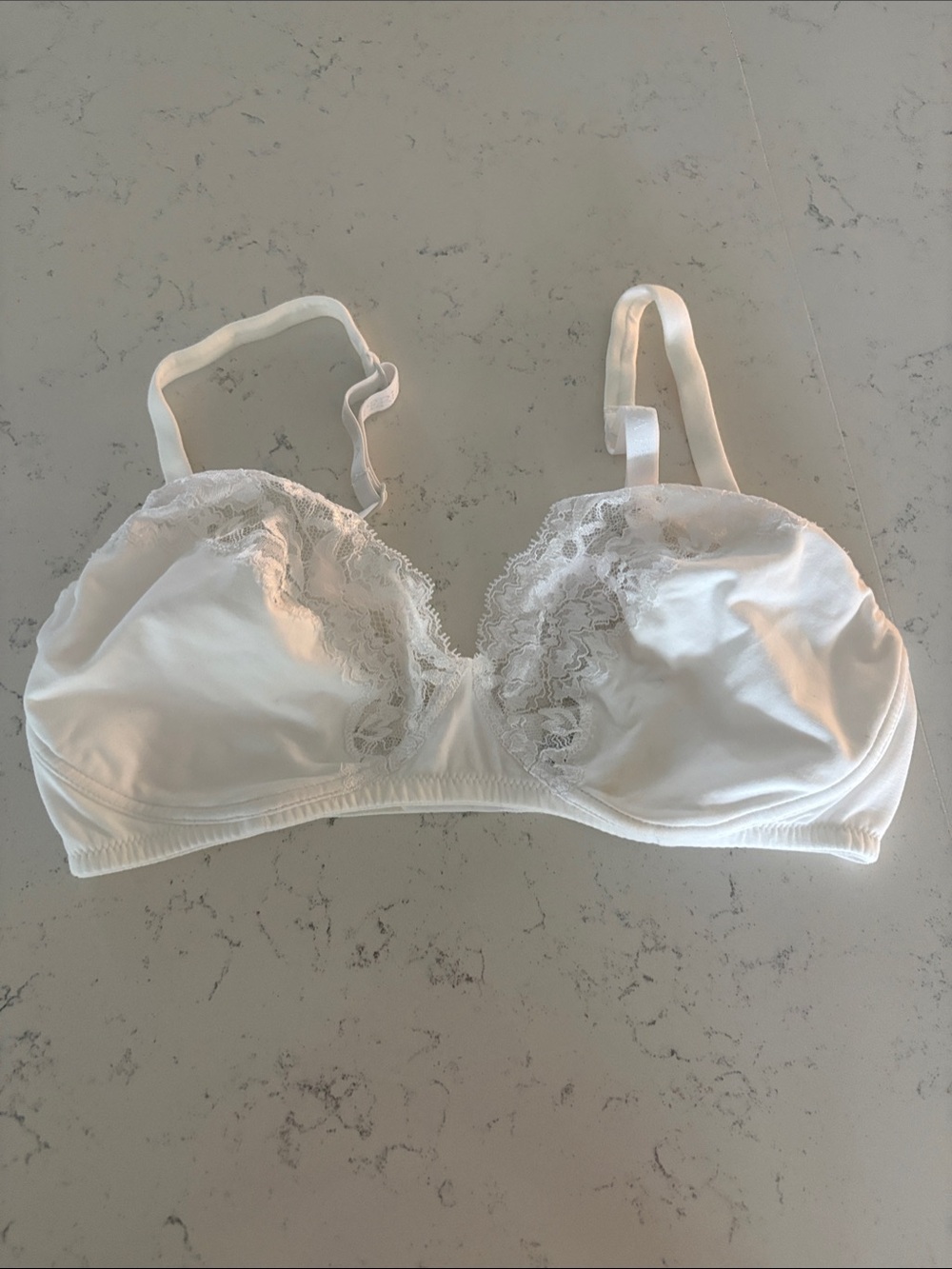 La Perla White Lace-Trim Unlined Bra Brand New